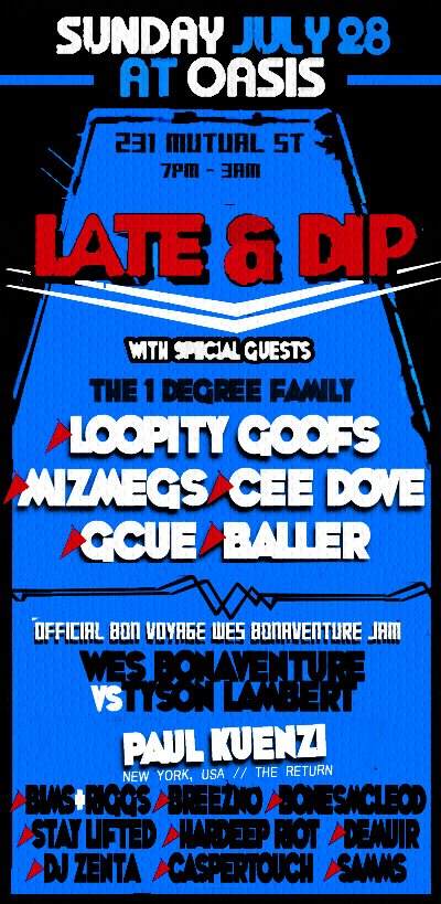Late & DIP Pool Party feat. Loopity Goofs, Paul Kuenzi & Miz Megs - フライヤー裏