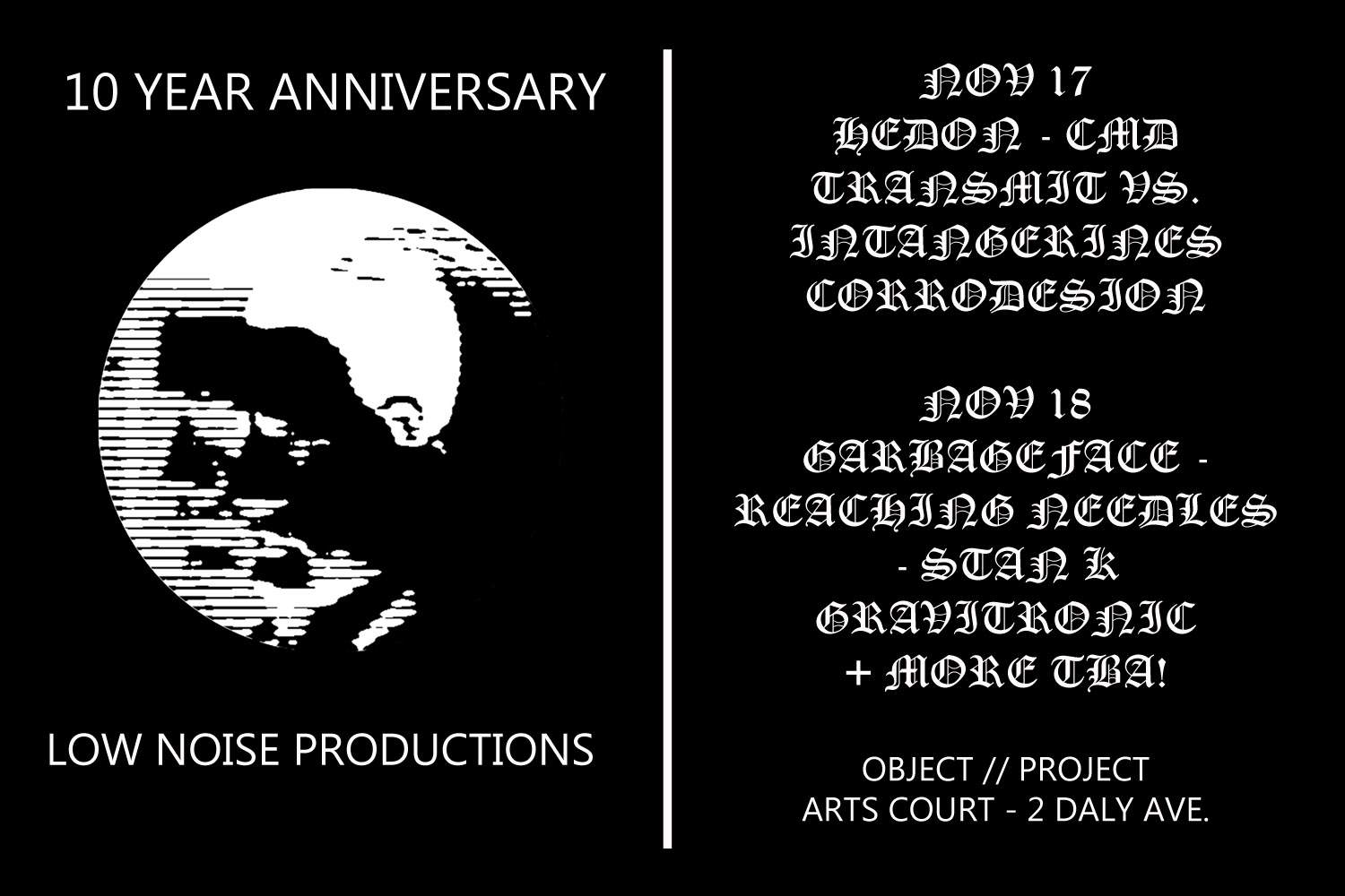 Object // Project - Low Noise Productions 10 yr anniversary - Página frontal