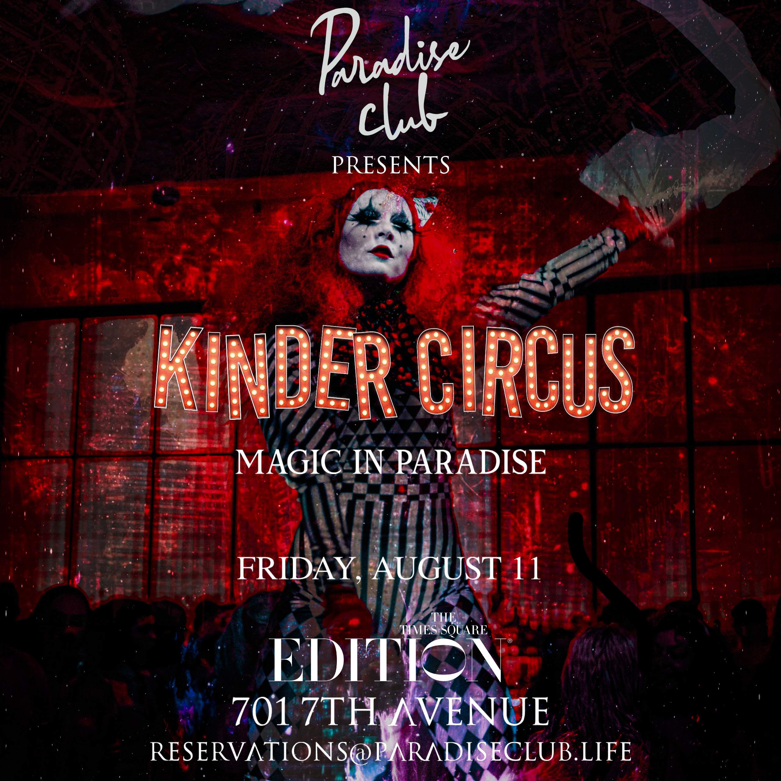 Kinder Circus - MAGIC ON THE HUDSON (BOAT PARTY) + PARADISE CLUB - フライヤー裏