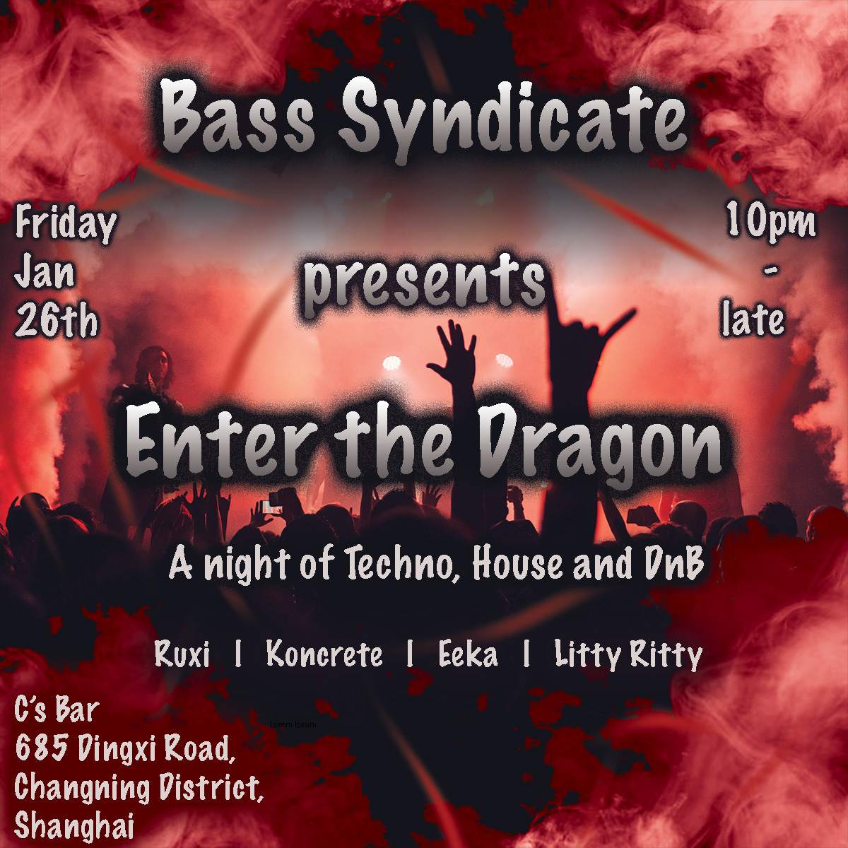 Bass Syndicate presents: Enter the Dragon - フライヤー表