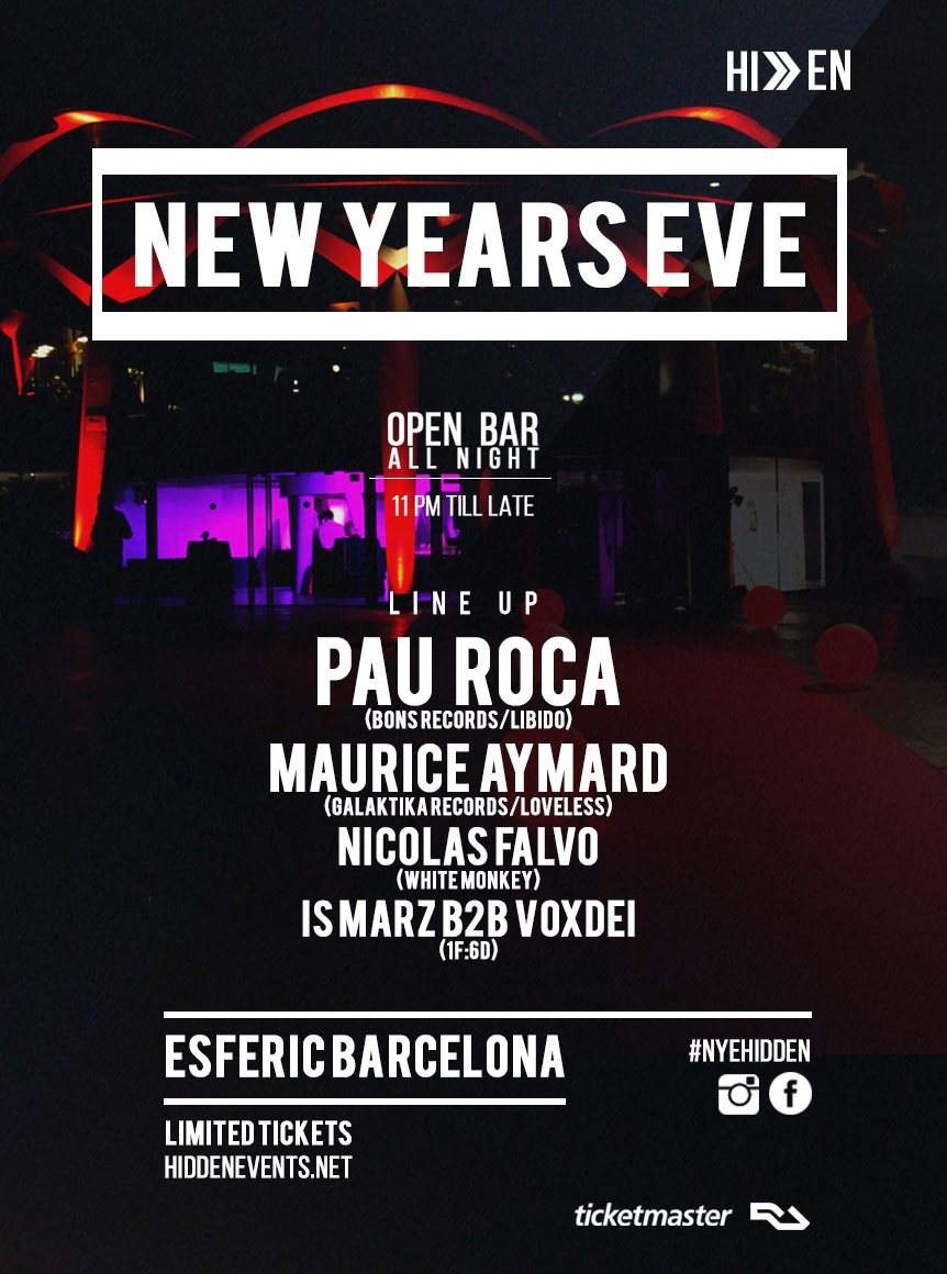 New Year's Eve ·NYE· Esferic Barcelona & Hidden Events - フライヤー裏