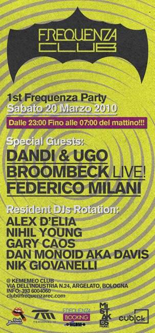 Frequenza Club - 1st Night Event - Página frontal