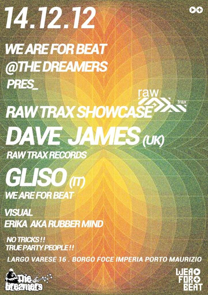 Raw Trax Records Showcase: Dave James, GLISO - フライヤー表