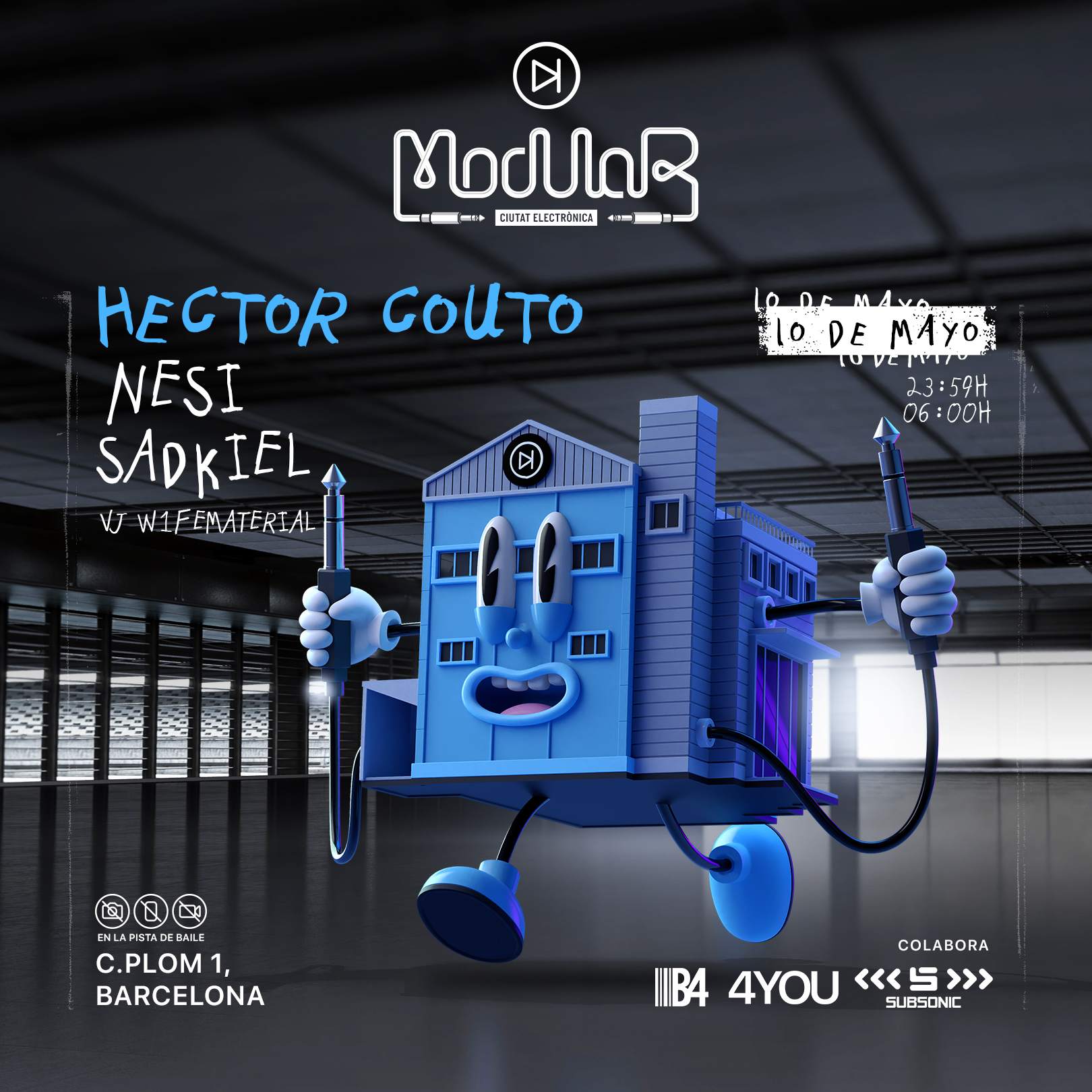 [FREE TIX] Modular pres. Hector Couto, Nesi, Sadkiel by Ciutat Electronica - フライヤー表