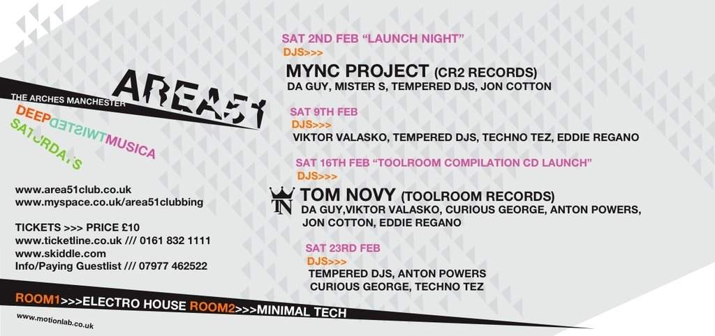 Saturday Sessions with MYNC Project - Area 51 Launch Party - Página frontal