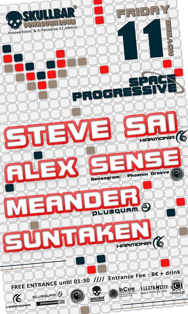 Space Progressive 03: Steve Sai & Suntaken & Meander & Alex Sense - フライヤー表