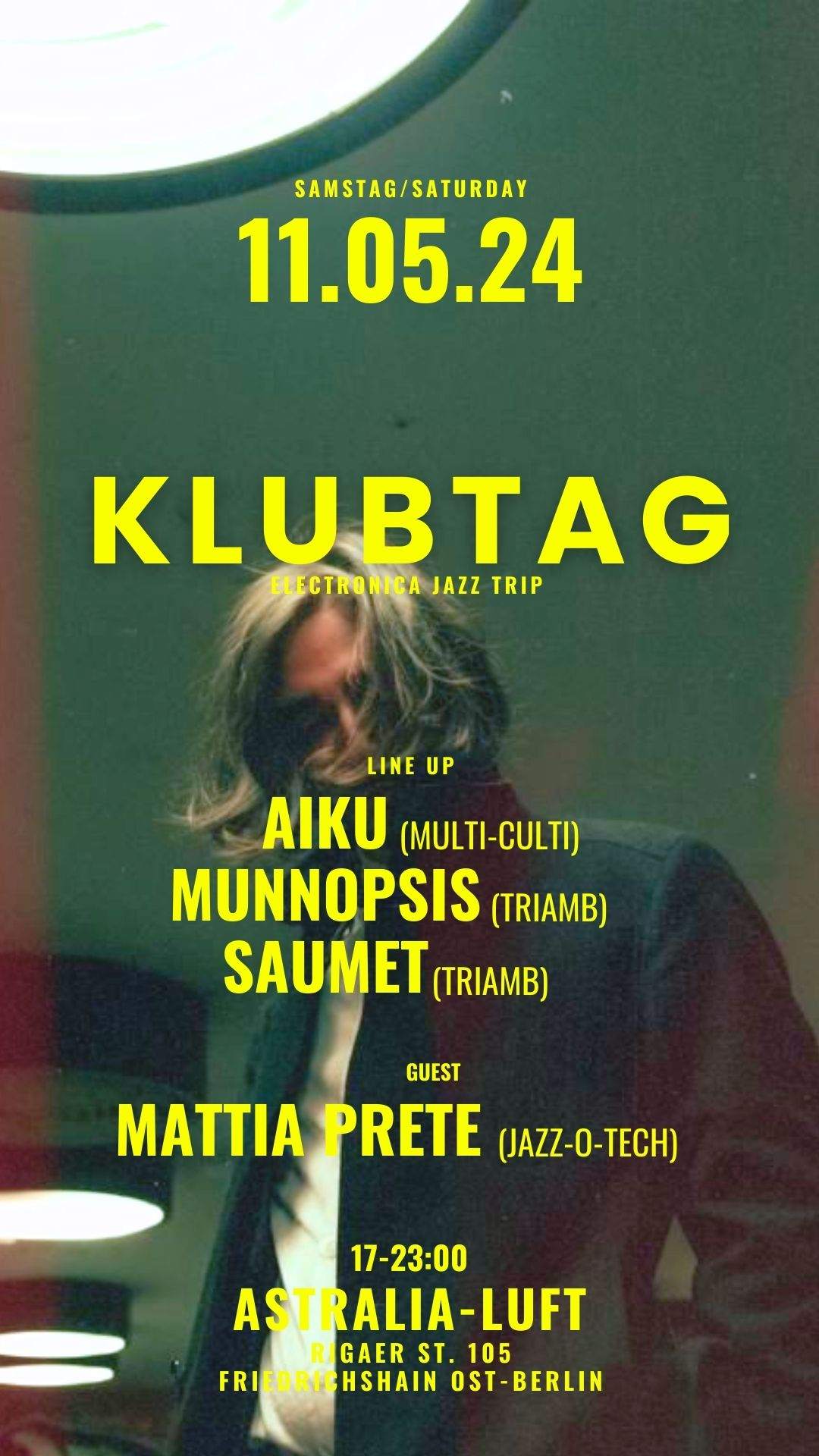 KLUBTAG Mattia Prete + Aiku, Munnopsis and Saumet - フライヤー表