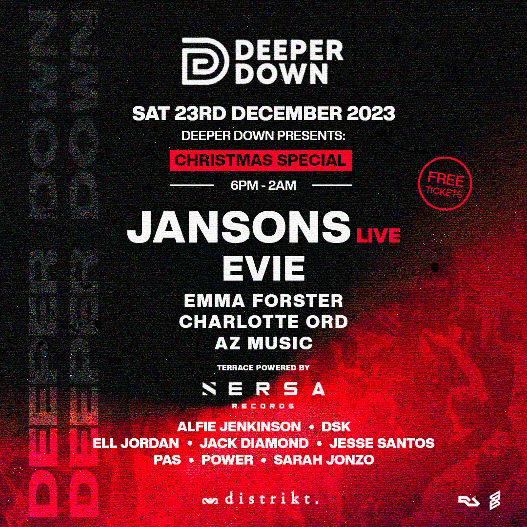DEEPER DOWN PRESENTS - Jansons (LIVE) - THE CHRISTMAS SPECIAL - フライヤー表
