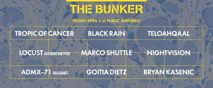 The Bunker with Tropic of Cancer, Admx-71, Black Rain, Marco Shuttle, Locust - Página frontal