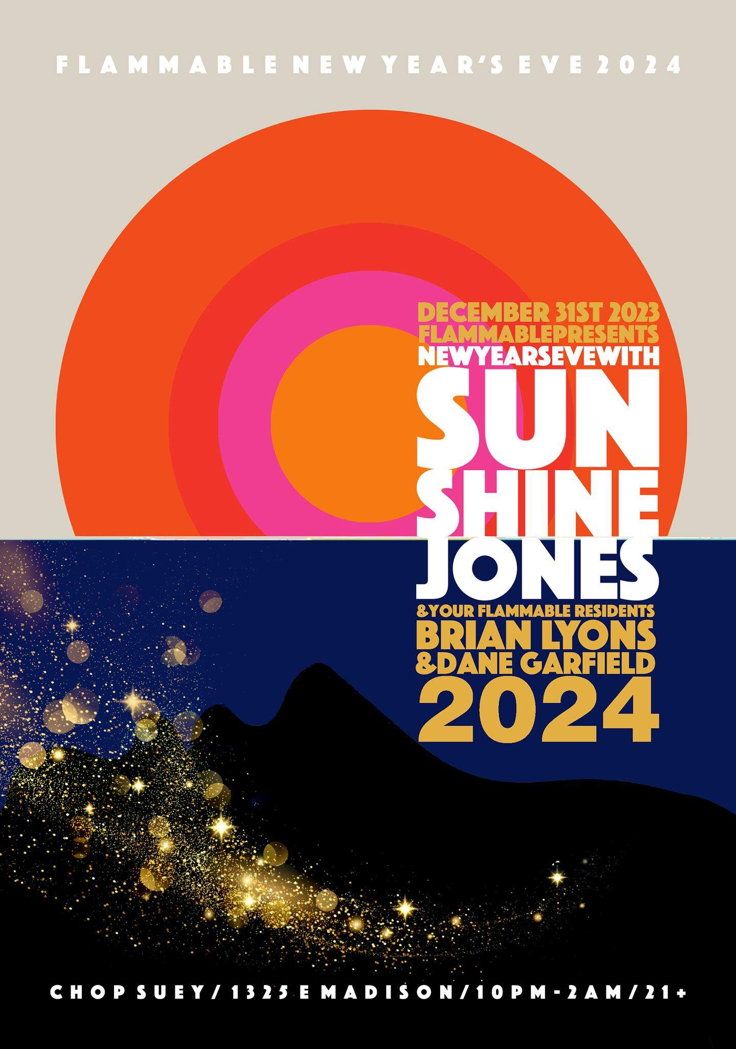 Flammable presents NewYears 2023/2024 with SUNSHINEJONES - Página frontal