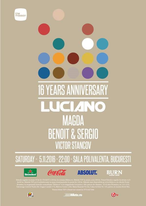 The Mission 16 Yrs Anniversary with Luciano, Magda, Benoit &Sergio - Página trasera