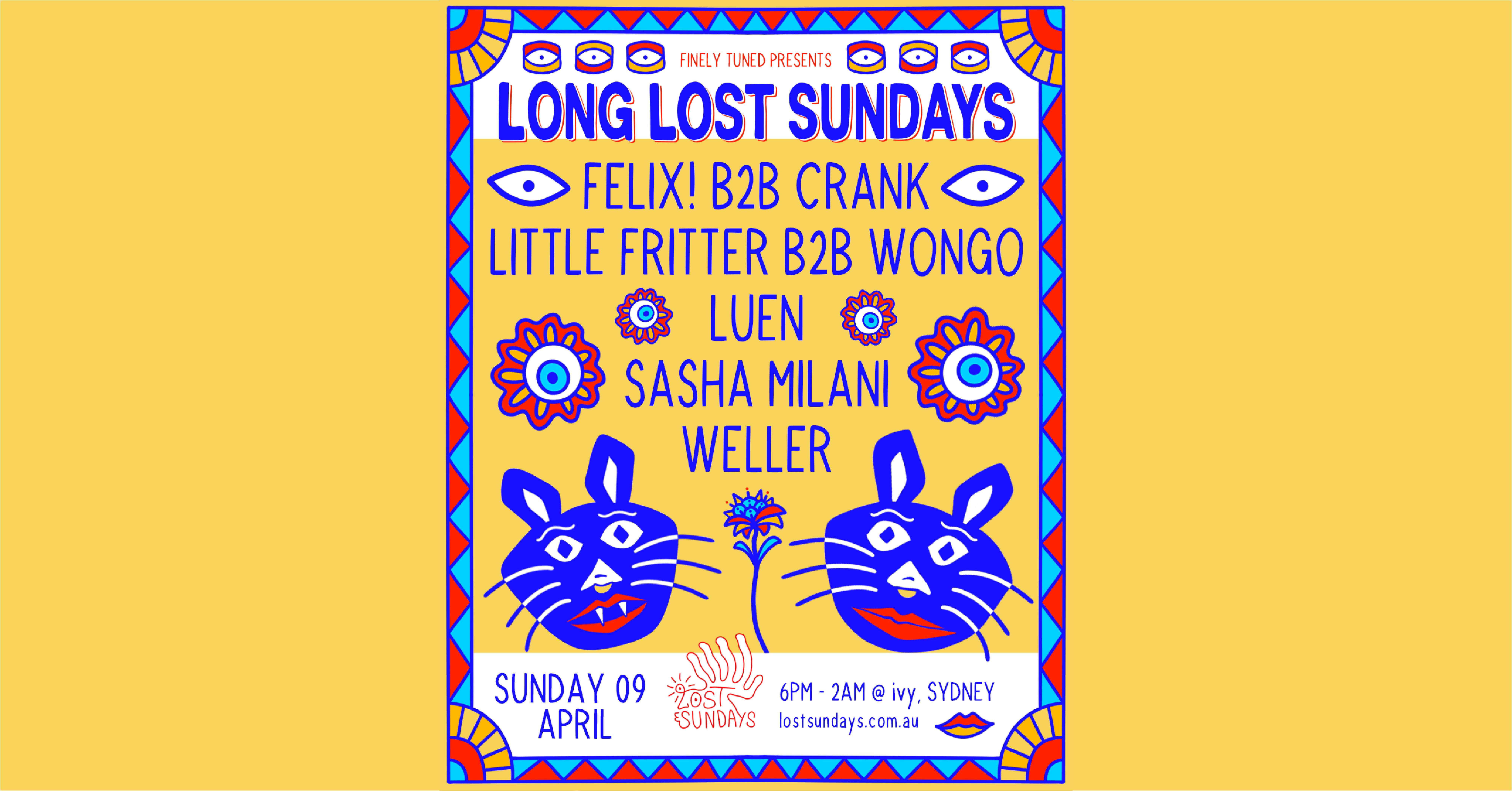 Long Lost Sundays ~ April 9 w. Little Fritter & Wongo - Página frontal