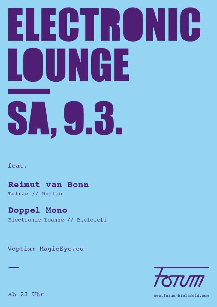 Electronic Lounge Feat. Reimut Van Bonn, Doppel Mono - フライヤー表