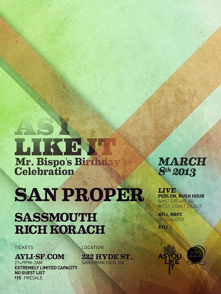 As I Like It with San Proper Live, Sassmouth and Rich Korach - Página frontal