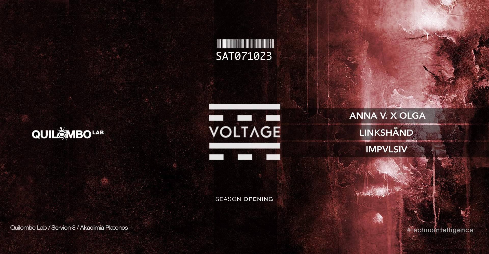 VOLTAGE Season Opening at Quilombo Lab - フライヤー裏