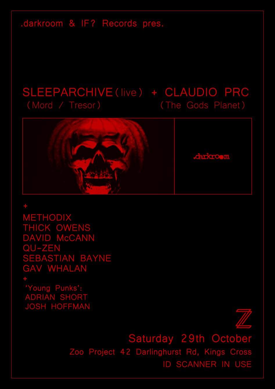 Darkroom & IF Records Pres. Sleeparchive [live] (Mord/Tresor), Claudio PRC (The Gods Planet) - Página frontal