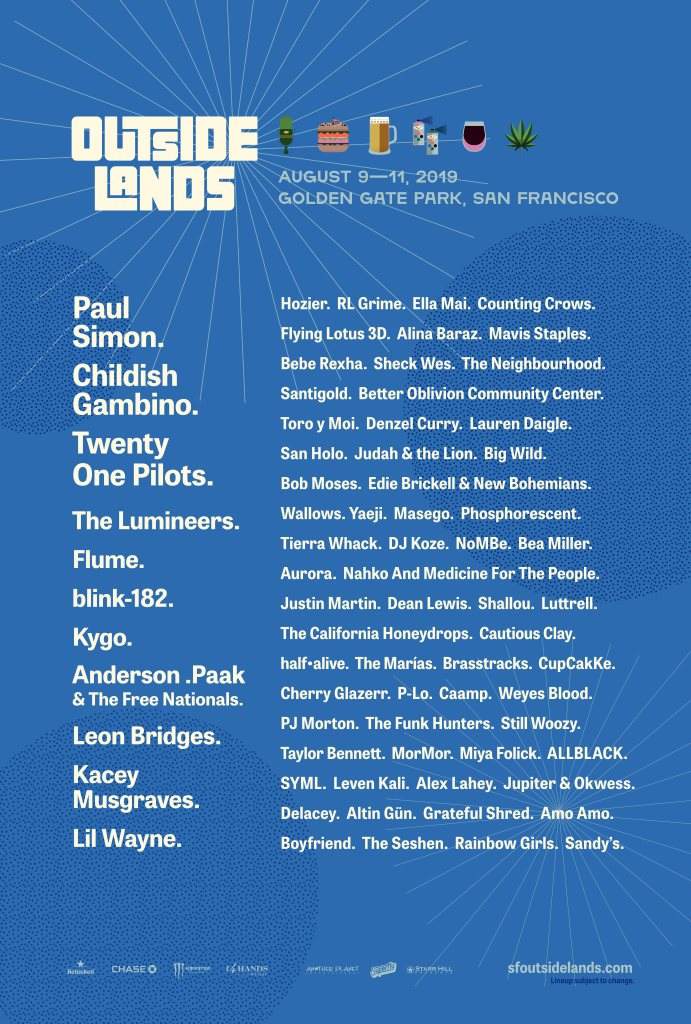 Outside Lands 2019 - フライヤー表