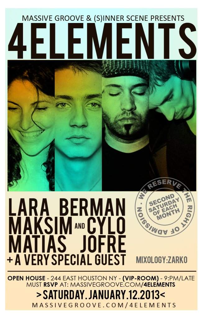 4elements with Matias Jofre, Maksim & Cylo Special Guest - フライヤー表