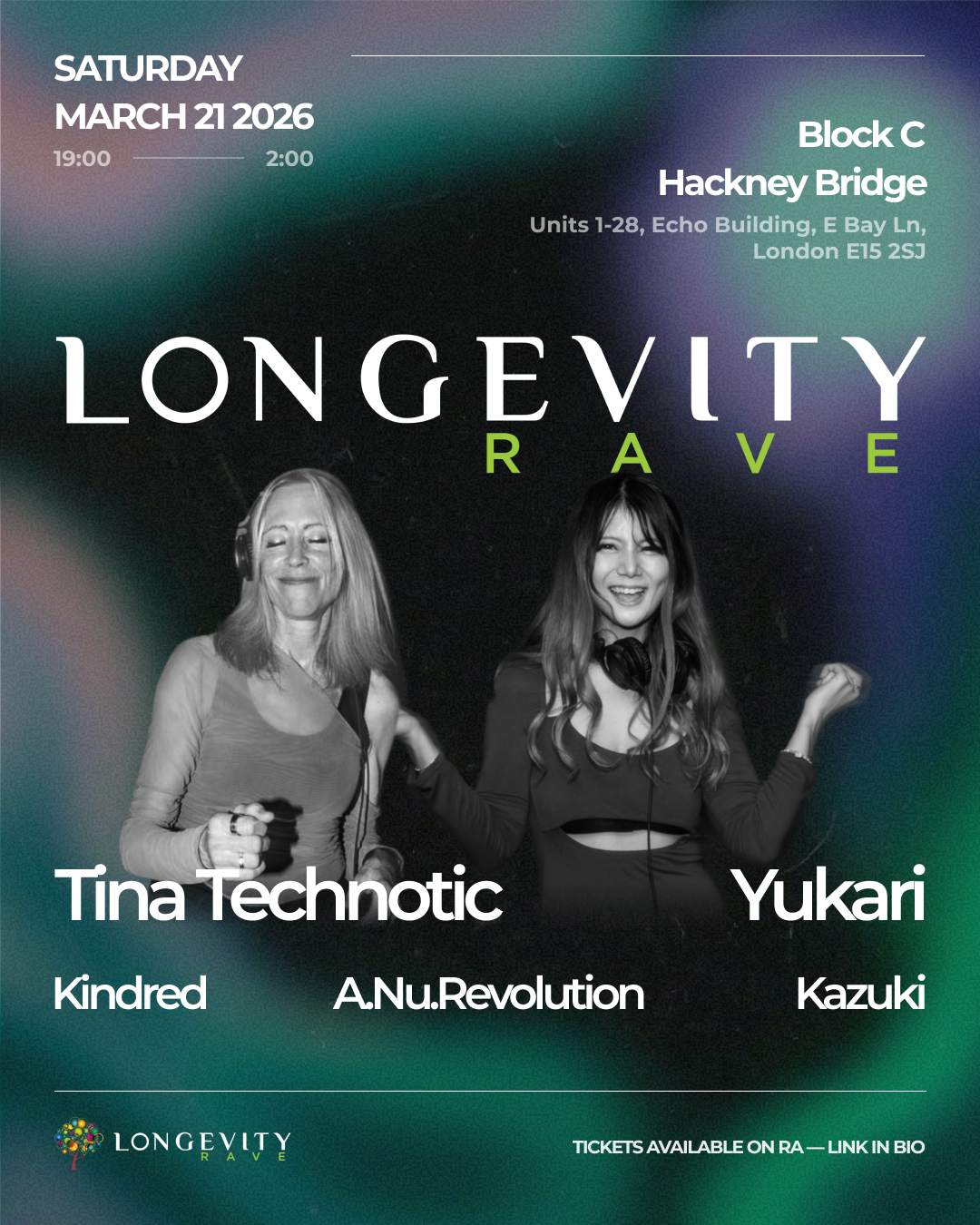 Longevity Rave at Hackney Bridge, London