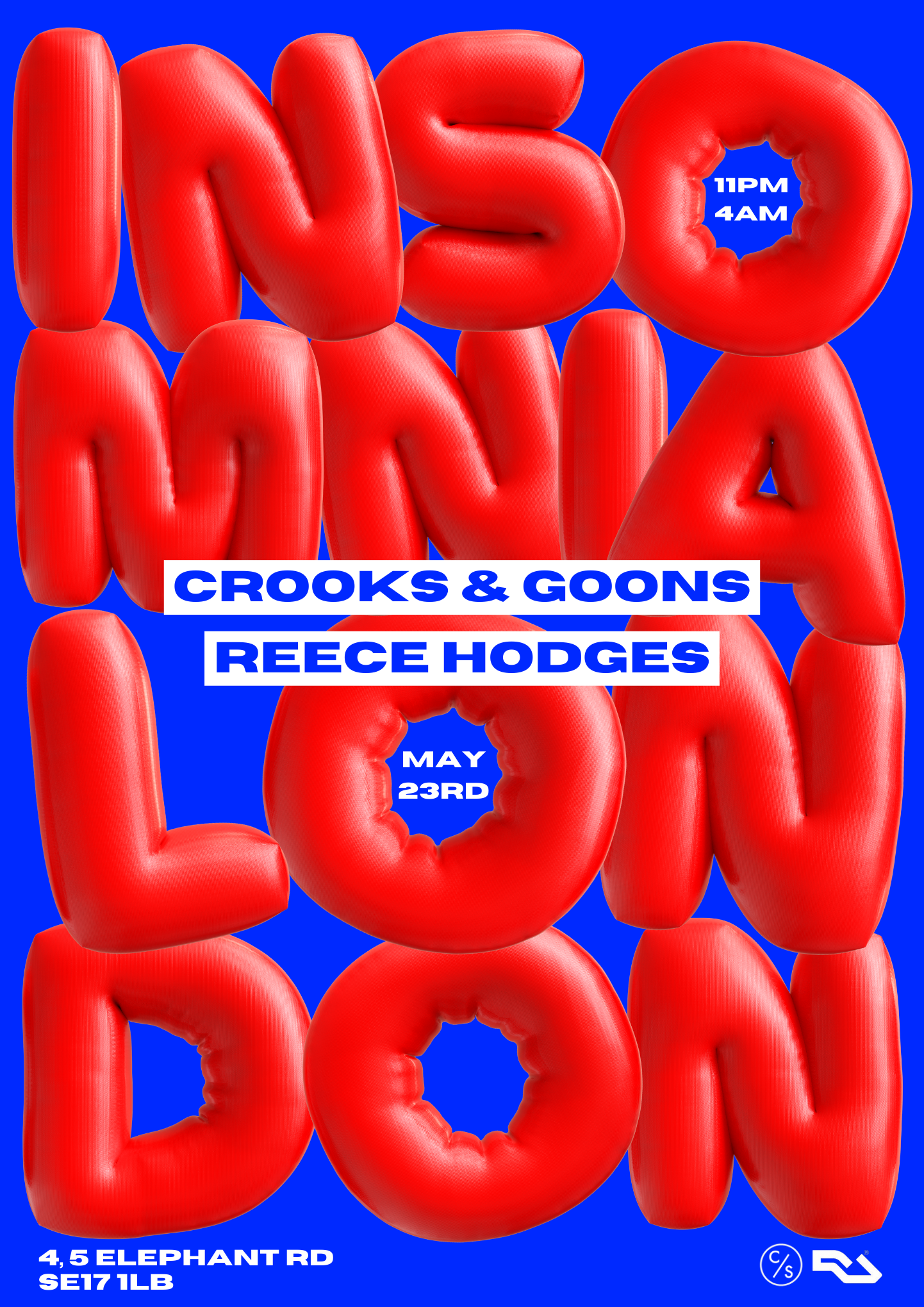 Insomnia London: Crooks & Goons, Reece Hodges - フライヤー表