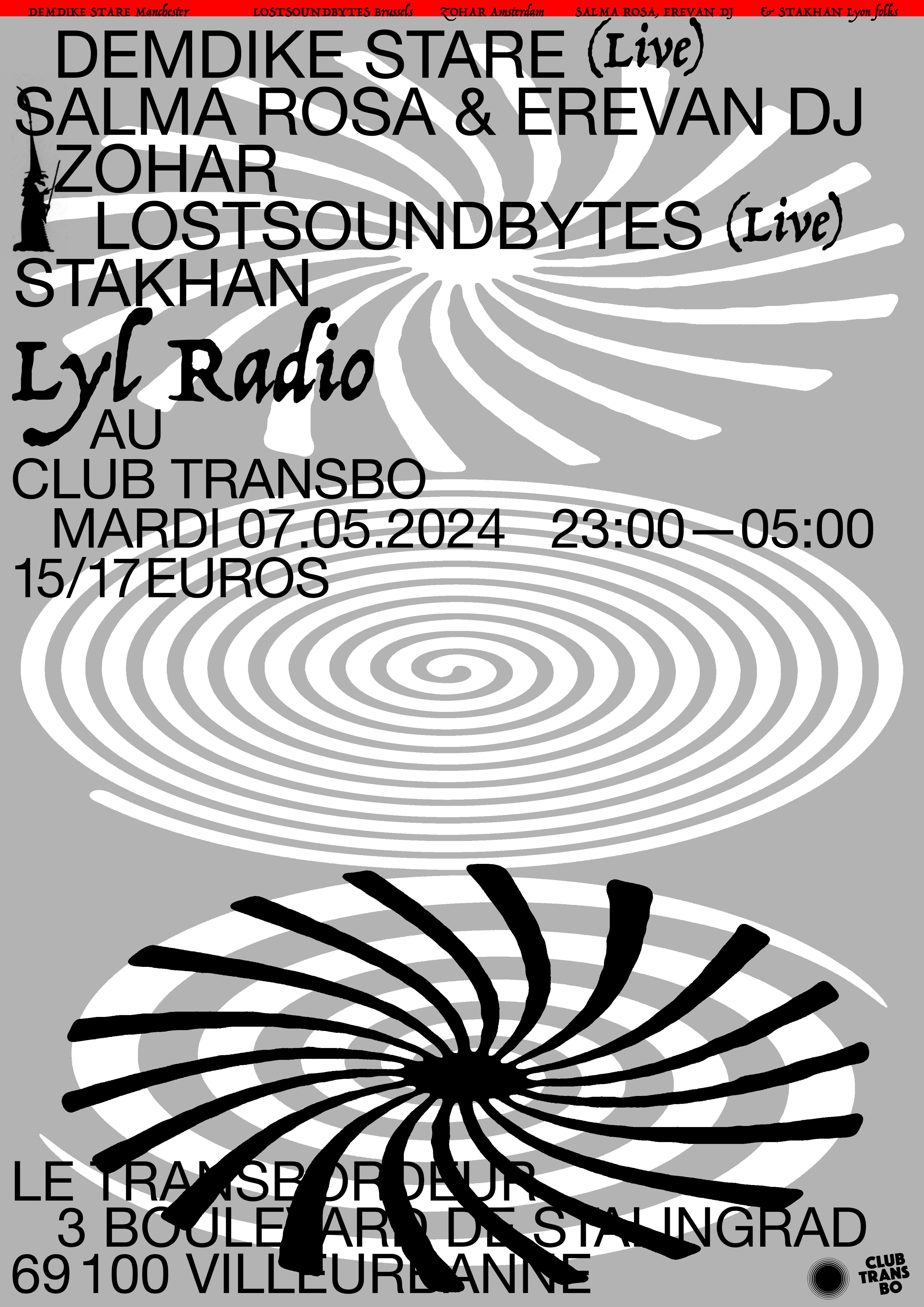 LYL RADIO at Club Transbo with Demdike Stare, Zohar, Lostsoundbytes - Página frontal