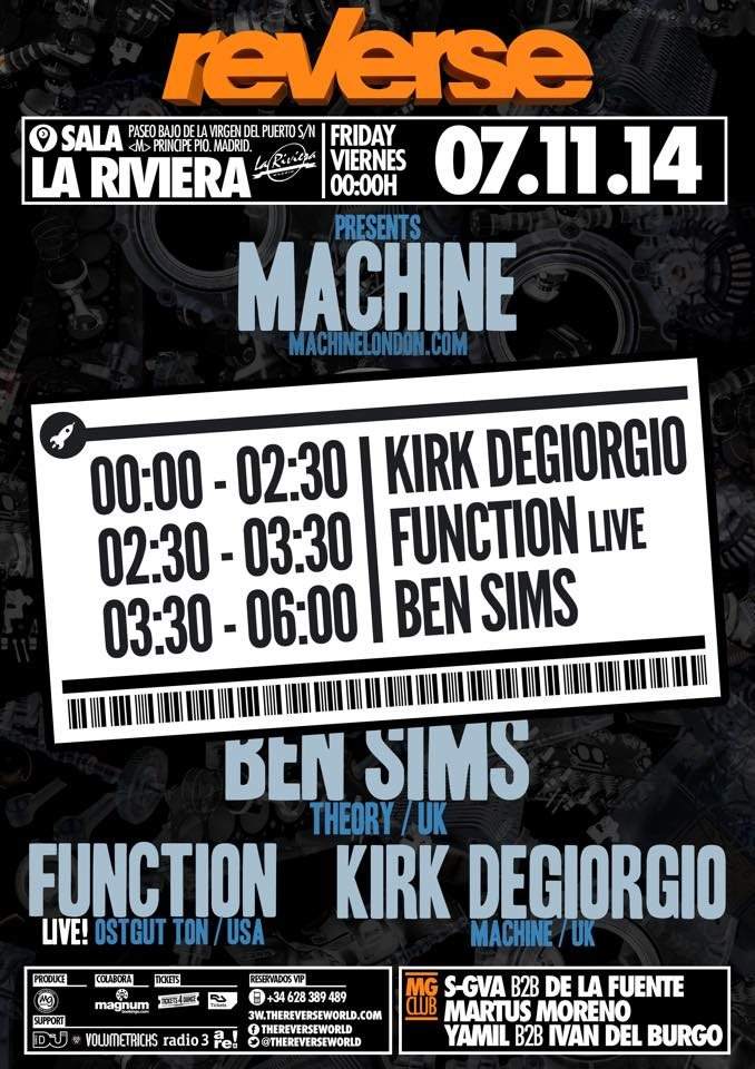 Ben Sims: Function live!: Kirk Degiorgio: Machine: Reverse - Página trasera