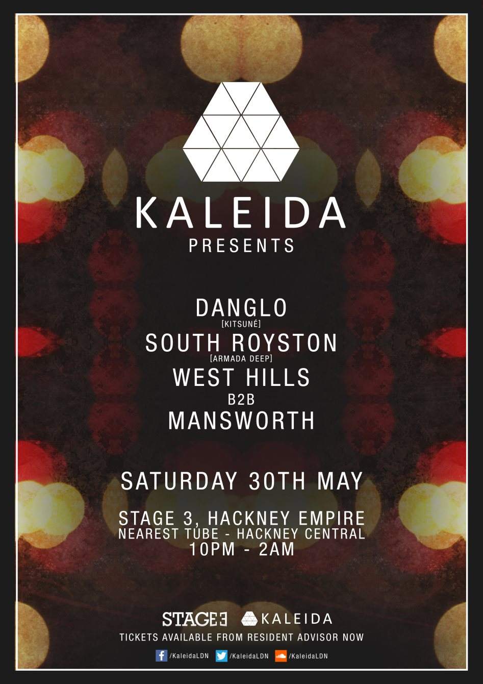 Kaleida presents: Danglo, South Royston, West Hills, Mansworth - フライヤー表