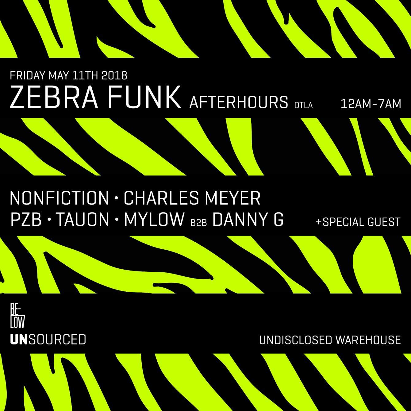 Unsourced presents Zebra Funk Afterhours - フライヤー表
