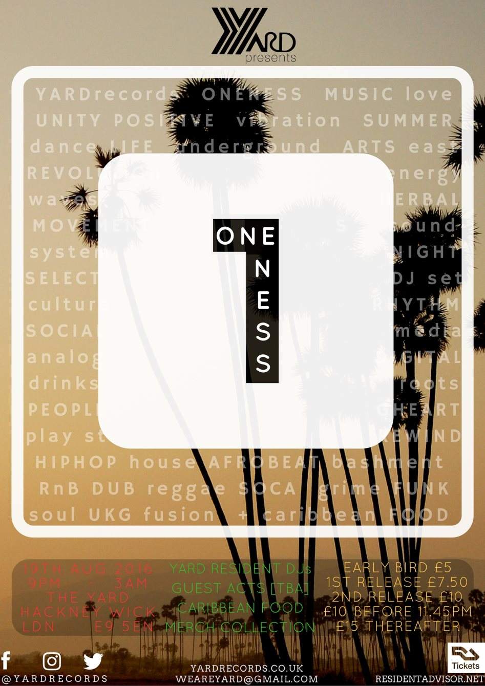 Oneness - フライヤー裏