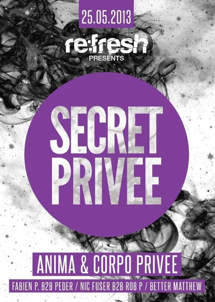 Secret Privee- Afterparty: re:Fresh - Página frontal