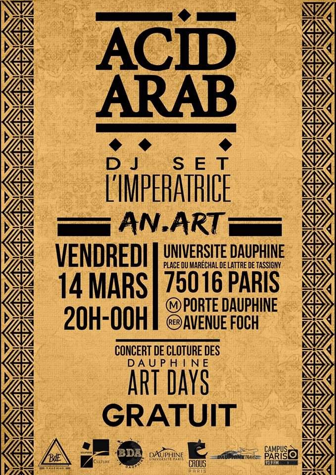 Dauphine Art Days: Acid Arab, An.Art Records, L'impératrice - Página frontal