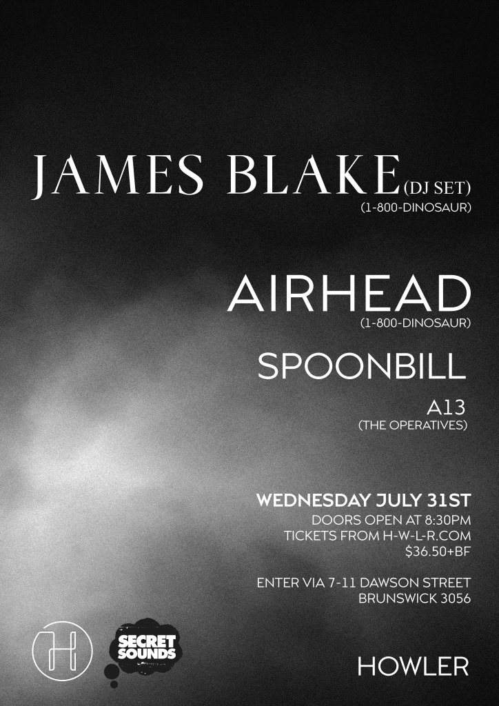 James Blake (DJ SET) with Special Guests Airhead, Spoonbill and A13 - Página frontal