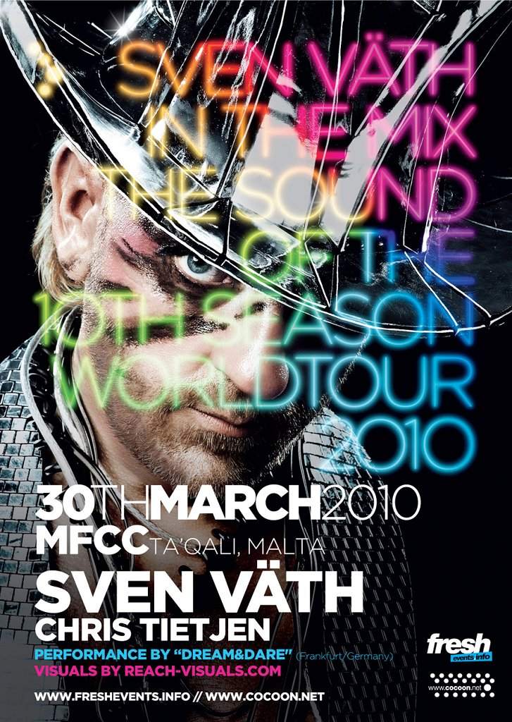Cocoon In Malta - Sven Väth - The Sound Of The 10th Season World Tour - フライヤー表