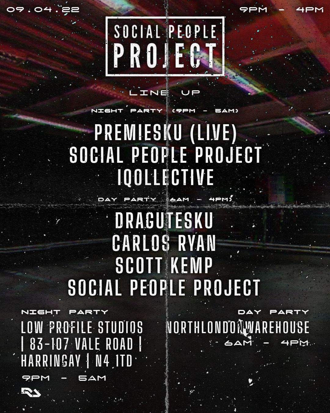 Social People Project 18hr Warehouse Party with Premiesku (live) - フライヤー裏