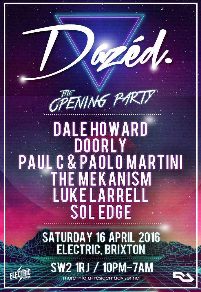 Dazéd Opening Party: Doorly, Paul C & Paolo Martini, Dale Howard, The Mekanism - フライヤー表