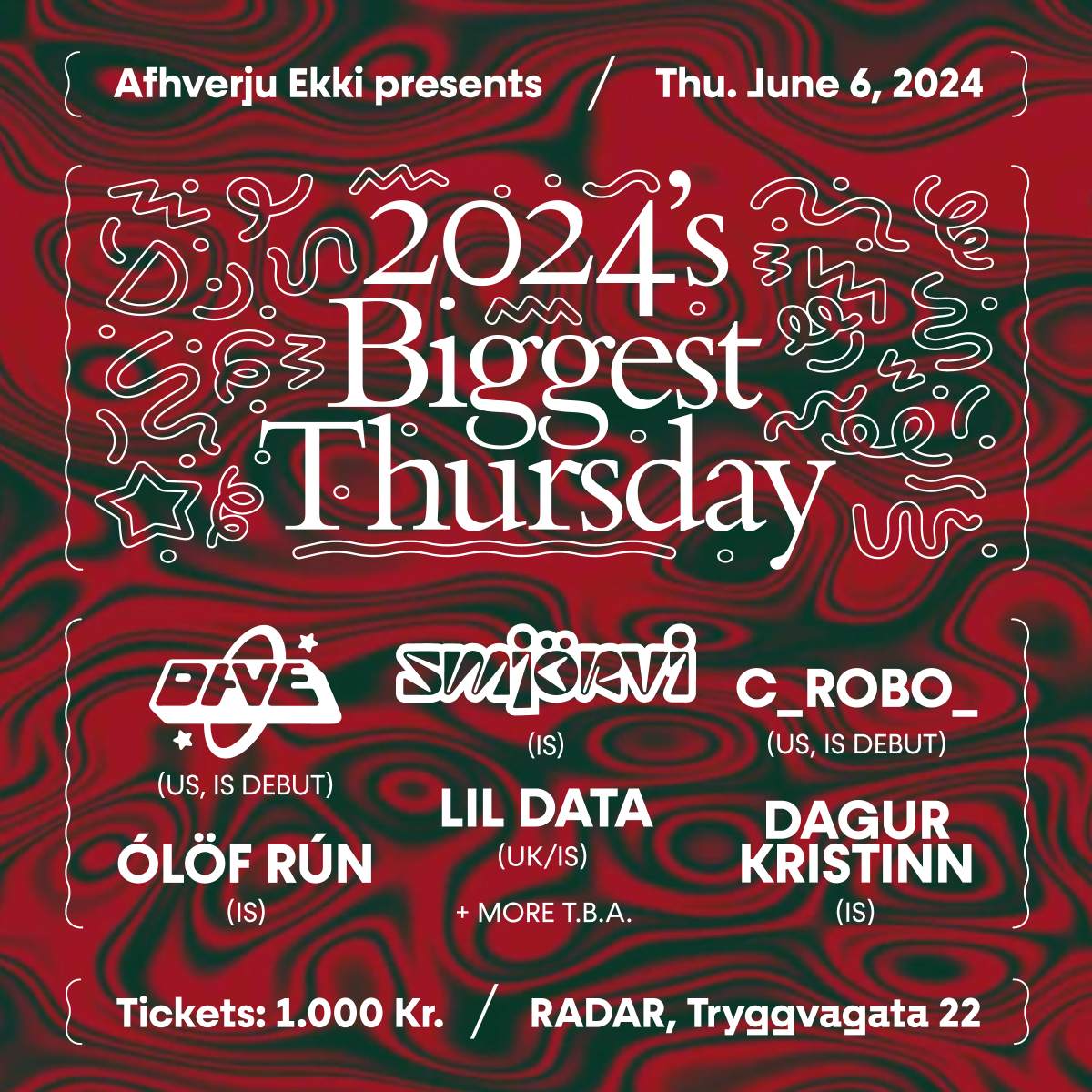 2024's Biggest Thursday with DJ_Dave + Smjörvi + Lil Data - フライヤー表