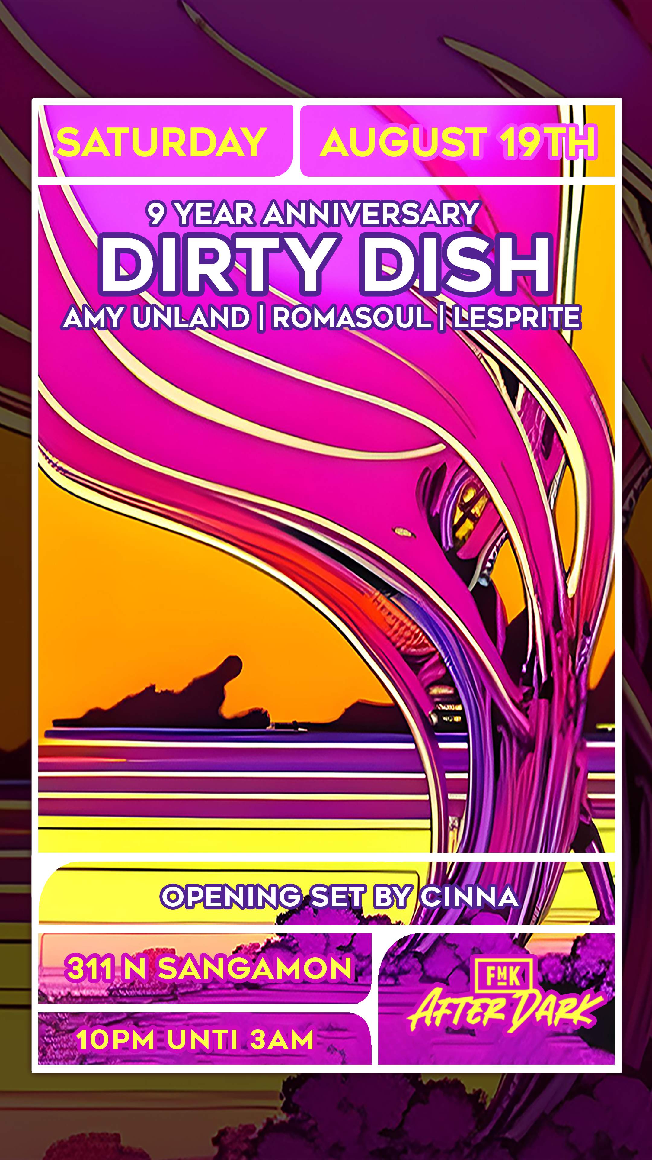 Dirty Dish 9YR Anniversary at FMK AFTER DARK - Página frontal