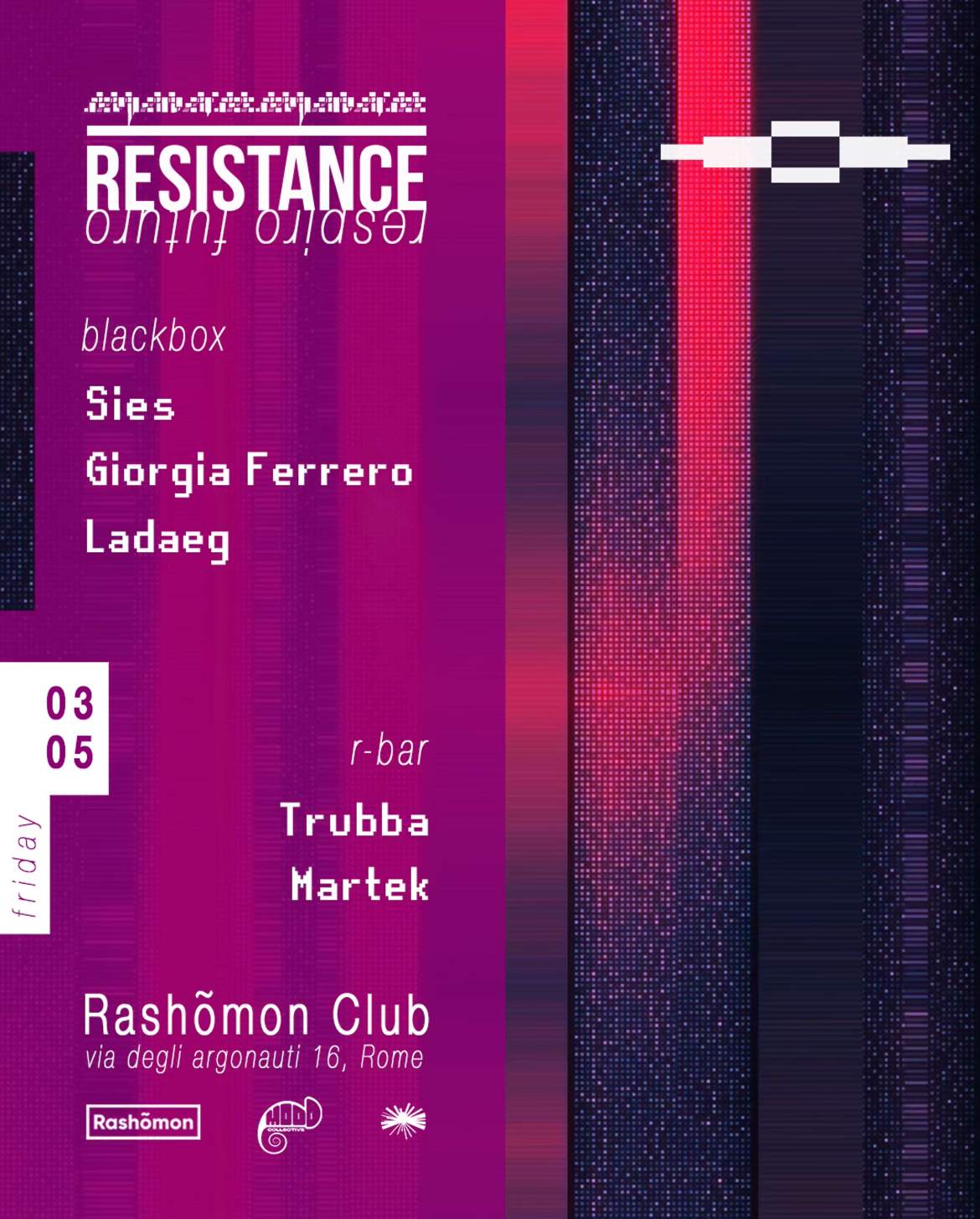 Resistance: Sies, Giorgia Ferrero, Ladaeg - フライヤー裏