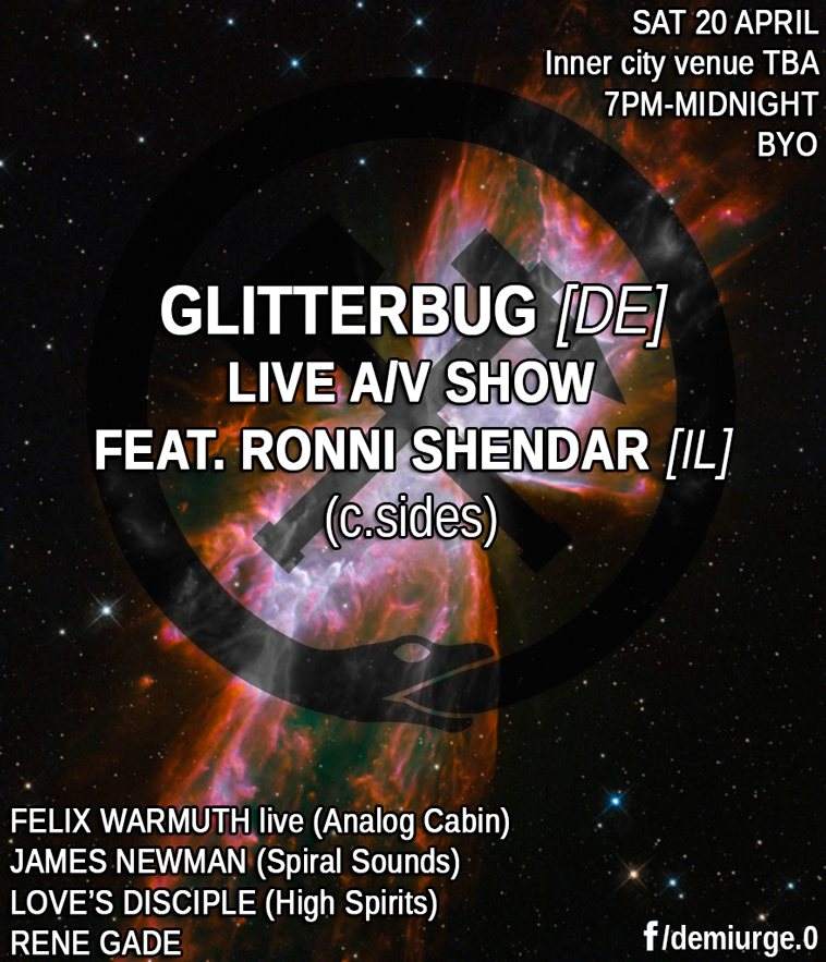 Glitterbug & Ronni Shendar Live A/V Show - Página frontal