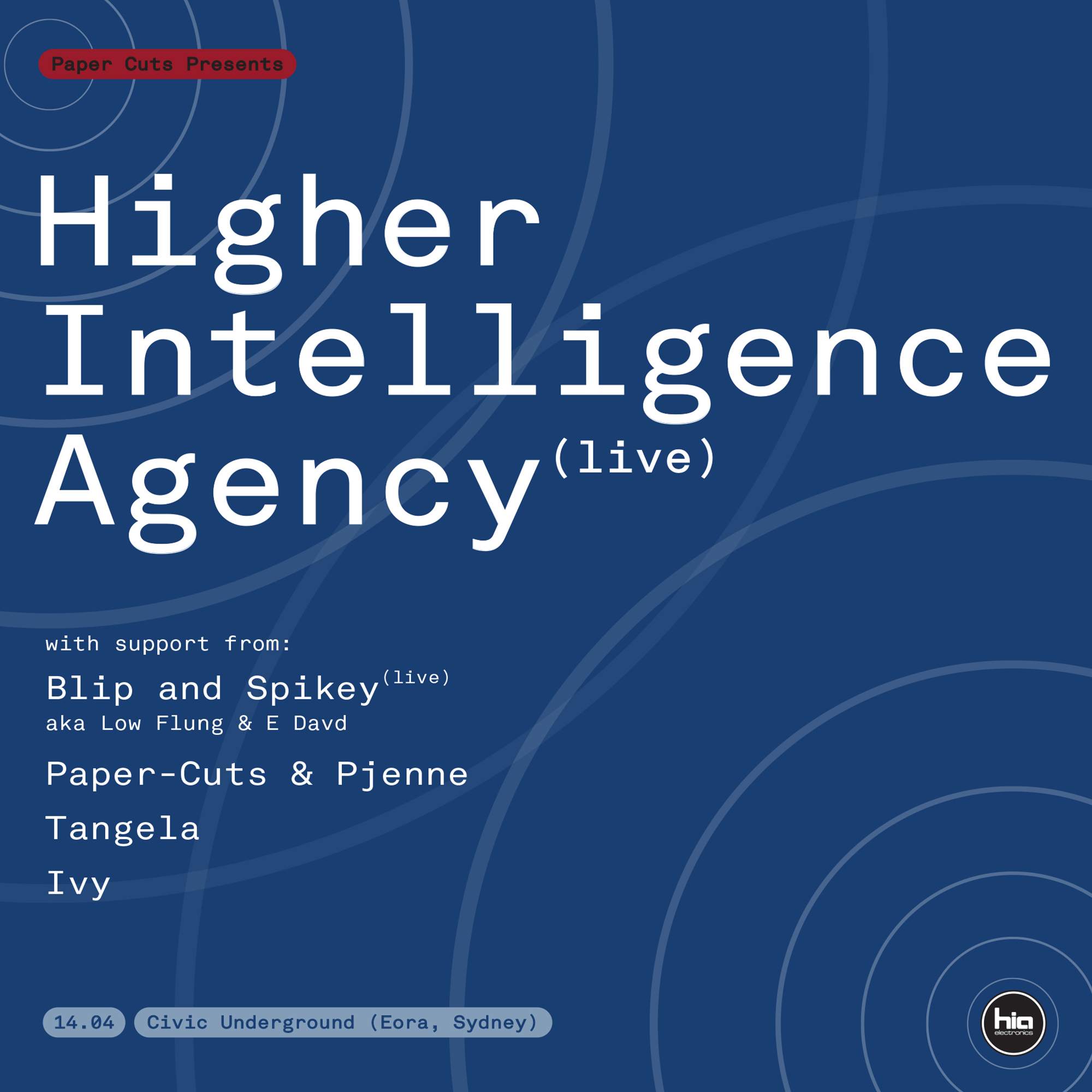 Paper-Cuts presents Higher Intelligence Agency (Live / Civic Underground) - フライヤー表