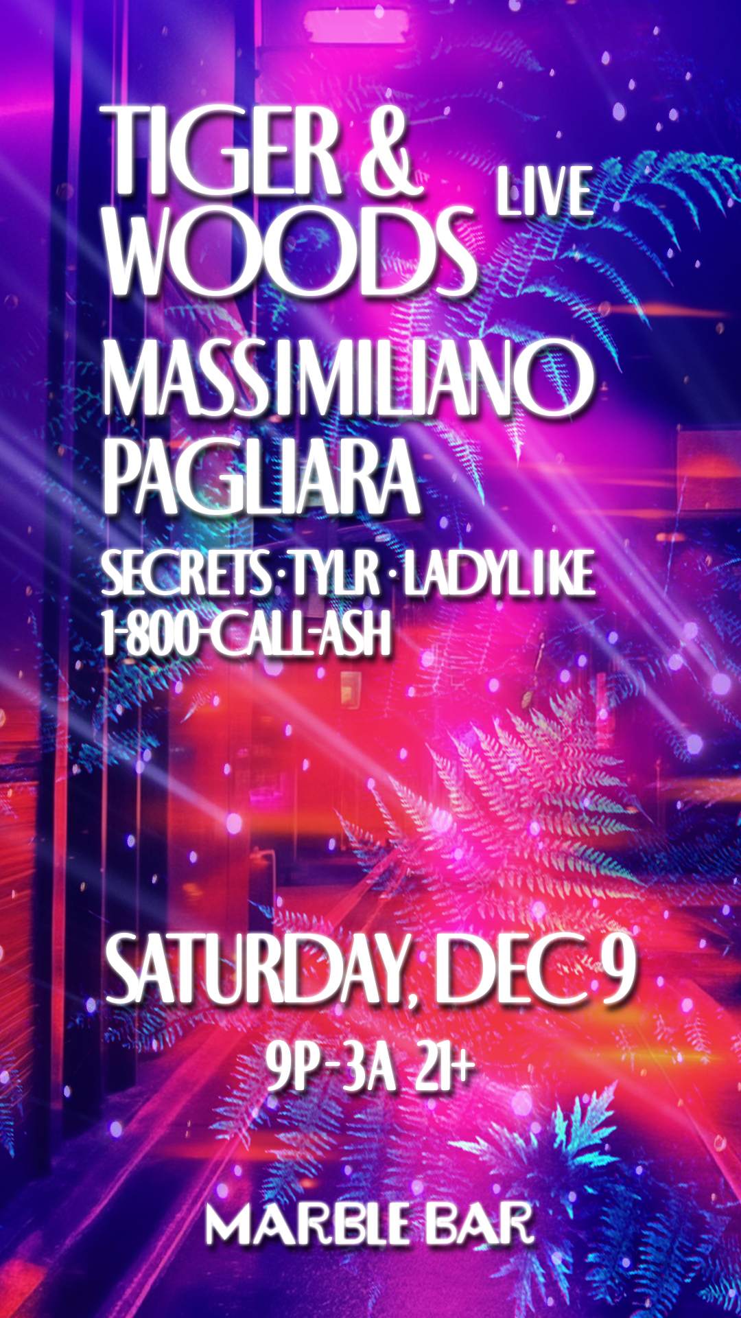 *TIX at THE DOOR* Tiger & Woods (live) and Massimiliano Pagliara - フライヤー表