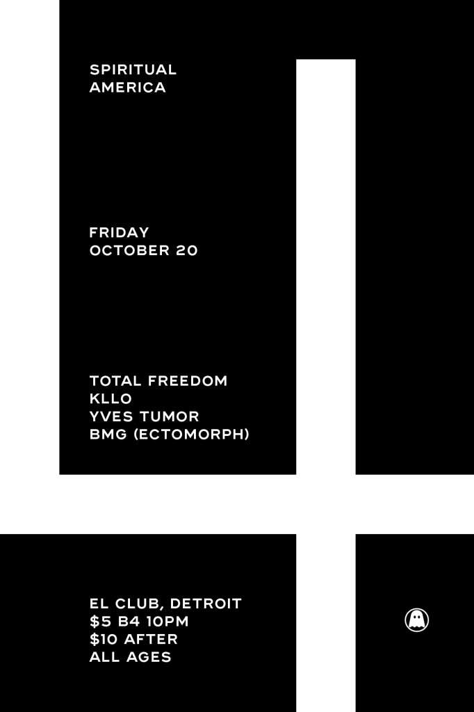 Ghostly's Spiritual America with Total Freedom, Kllo, Yves Tumor BMG - Página frontal