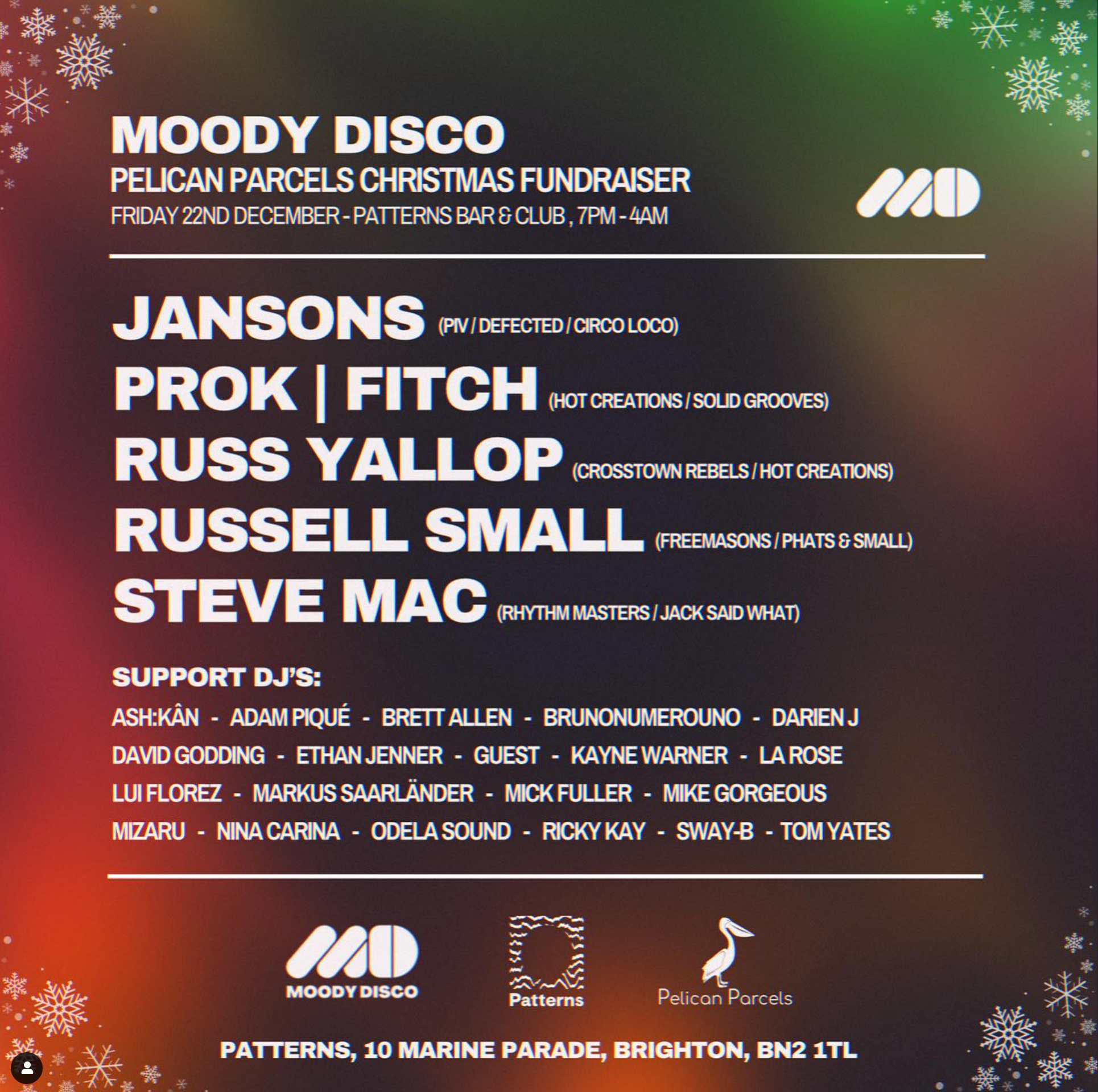Moody Disco Christmas Fundraiser - Página frontal