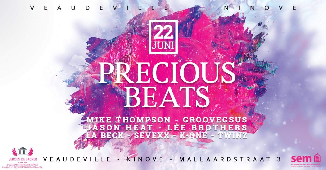 Precious Beats - Veaudeville Ninove - フライヤー表