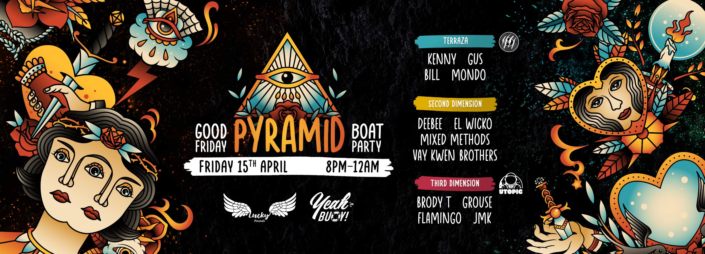 Yeah Buoy x Lucky presents 'Good Friday PYRAMID' Boat Party - フライヤー表