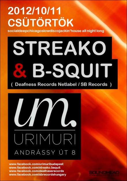 Urimuri with Streako and B-Squit - フライヤー表
