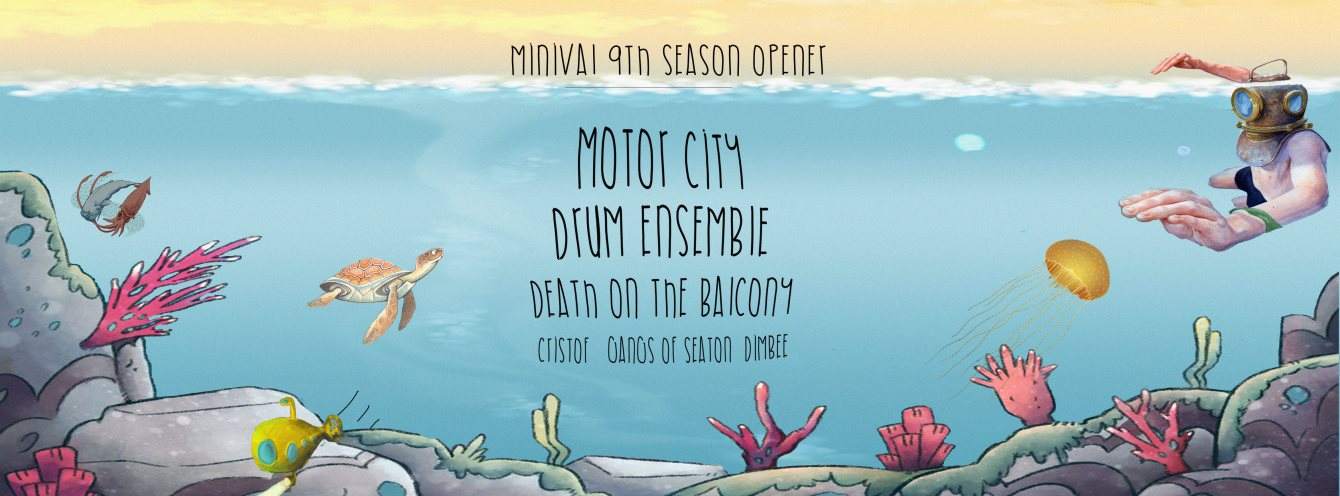 Minival 9th Season Opener with Motor City Drum Ensemble, Death On The Balcony & More - フライヤー裏