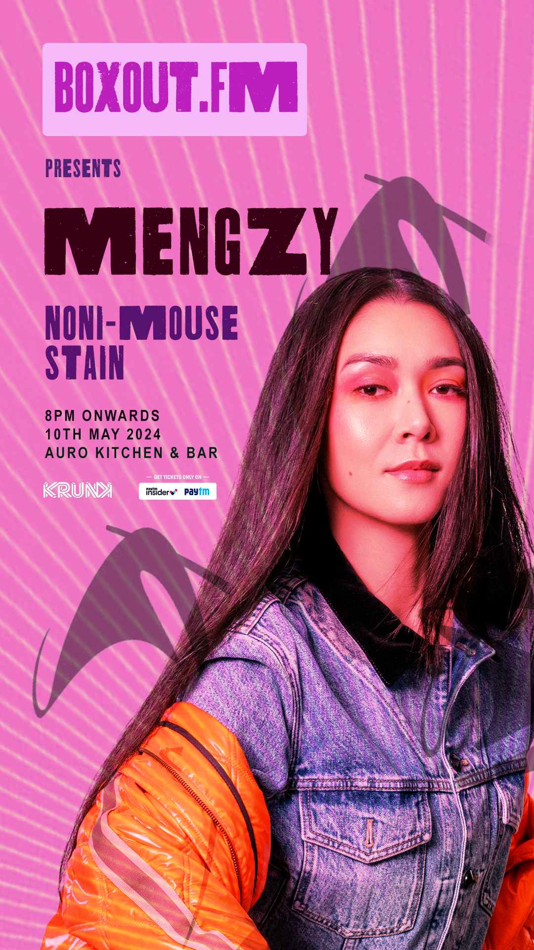 boxout.fm presents Mengzy, Noni-Mouse (DJ Set) and Stain - フライヤー表