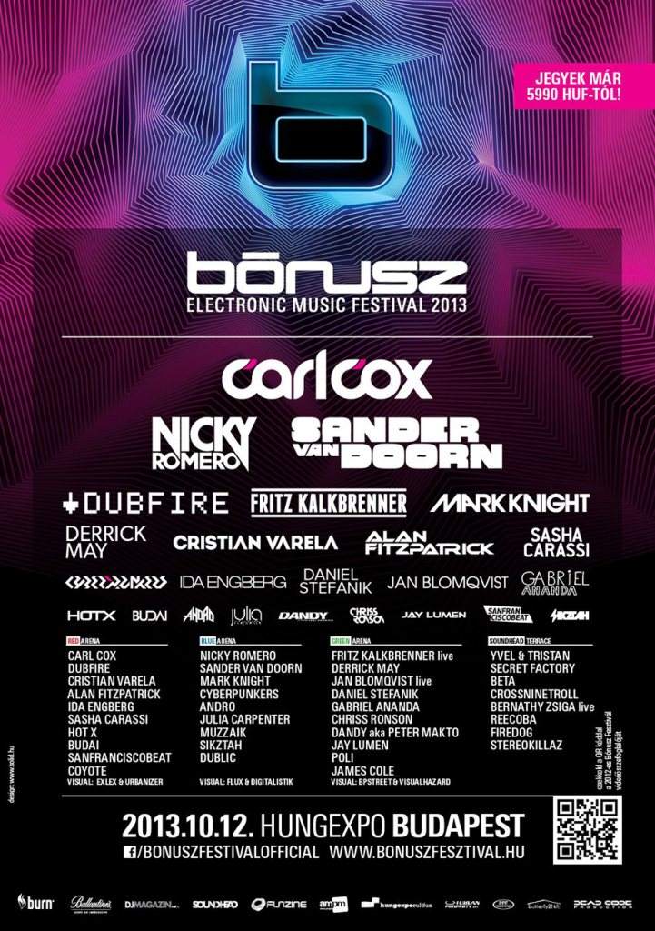 Bónusz Electronic Music Festival 2013 - フライヤー表