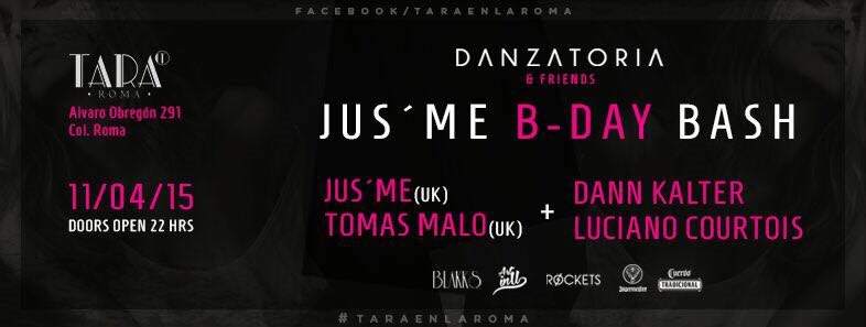 Danzatoria & Friends present Jus'Me B-day Bash - Página trasera